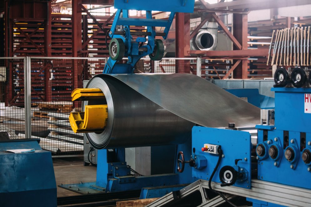 Metal Sheet Rolling Machine at Steel Making Facility